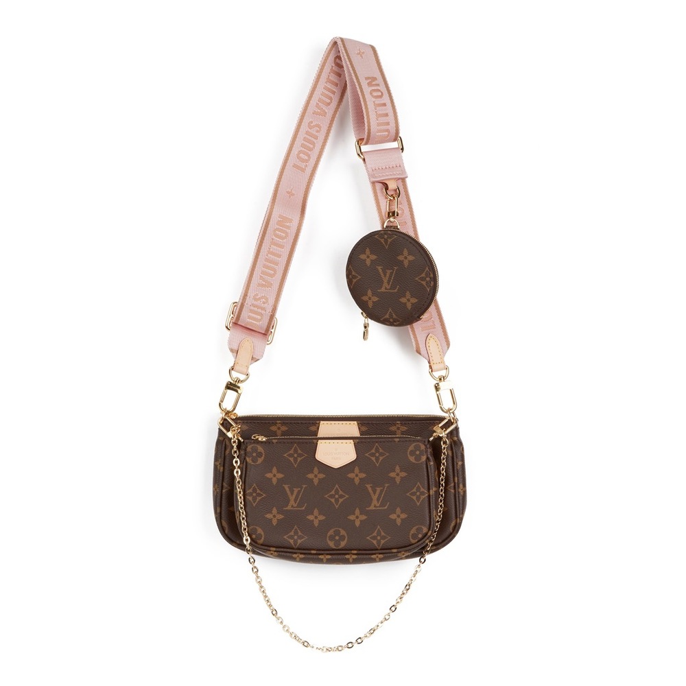 LV Multi pochette accessoires Rose pink strap